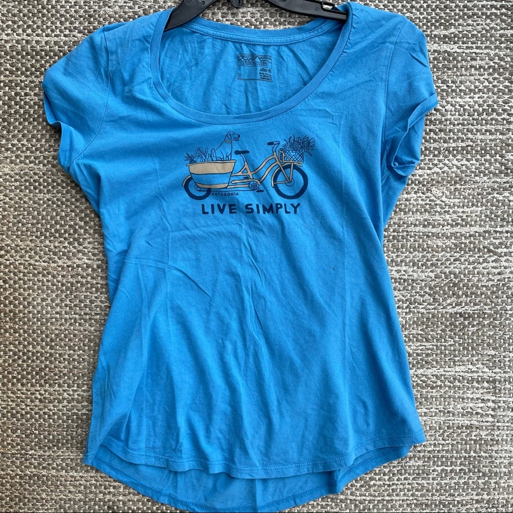 Patagonia slim fit live simply blue tee small